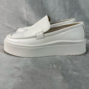 Women's White Platform Loafers